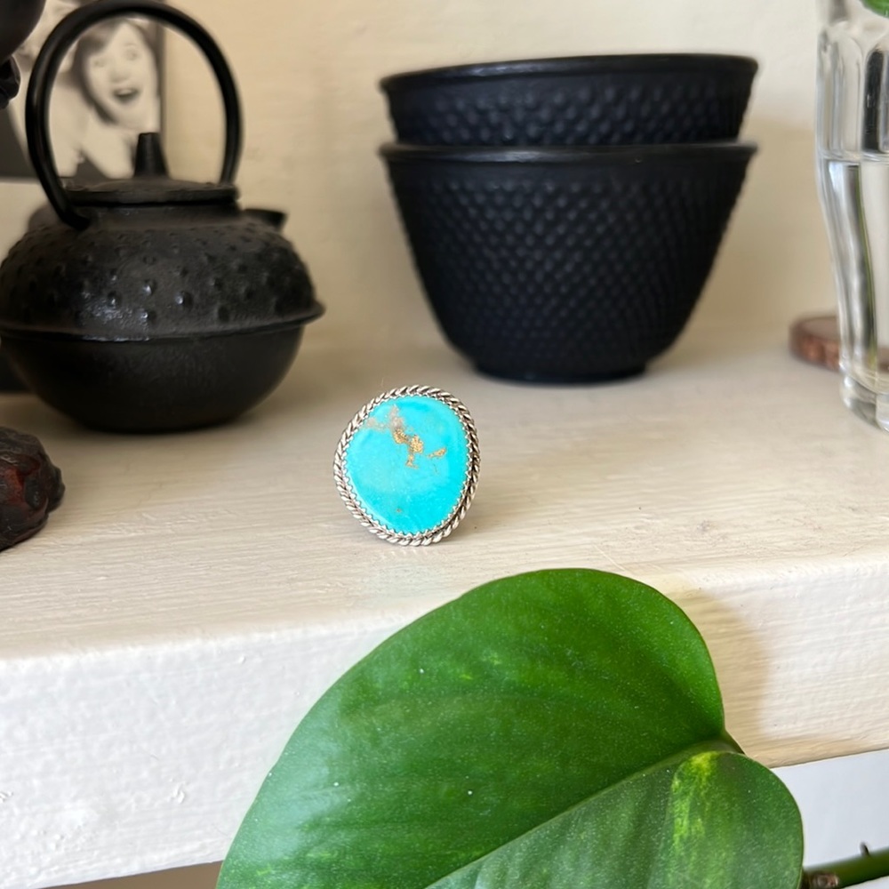 COPY - Turquoise color and silver ring